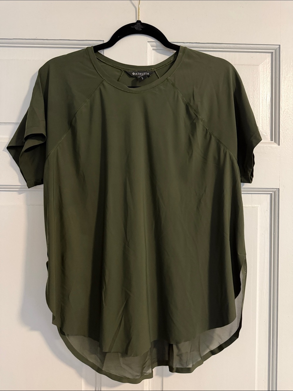 Athleta Short Sleeve Crewneck Top - Olive Green